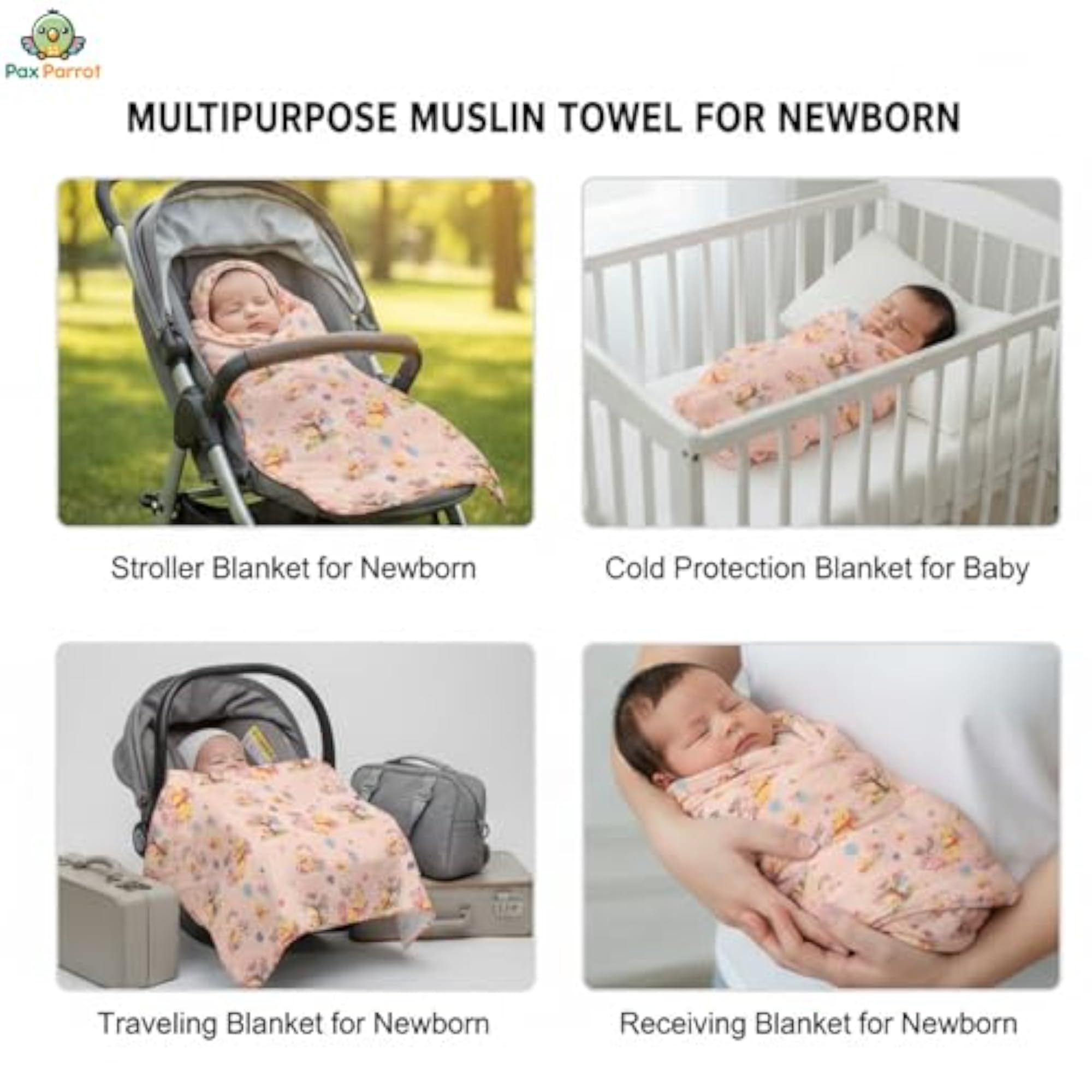 Premium 6-Layer Muslin Baby Blanket, Cotton