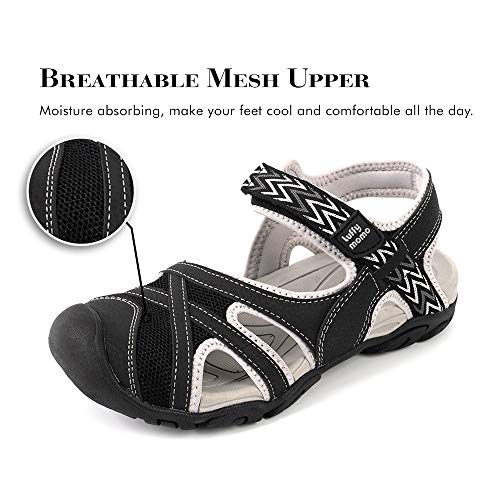 Luffymomo Womens Hiking Outdoor Sandals Sport Athtletic Beach Sandals With Closed Toe(9 M Us Black) #TOP4