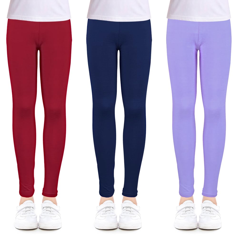 ZukoCert Girls Leggings Multipack - Soft Comfortable Athletic Leggings for Girls 4-12 Years