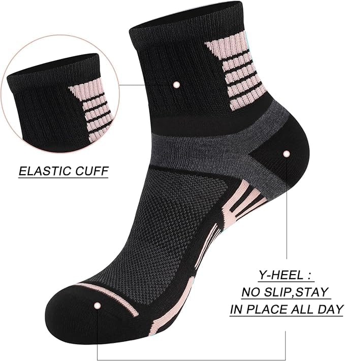 12 Pairs Womens Ankle Socks Lightweight Breathable Casual Mini Crew Quarter Socks For Women4