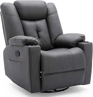 More4Homes AFTON FABRIC RECLINER ROCKING SWIVEL GAMING CINEMA LOUNGE SOFA CHAIR CHARCOAL