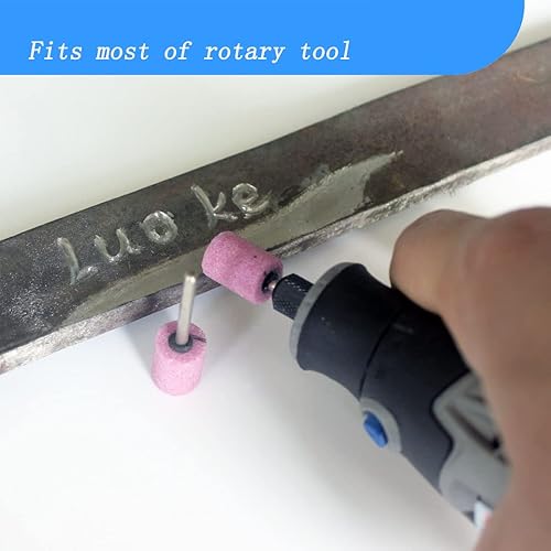 Miniatura 4 de Luo ke Juego de 24 brocas de afilado de piedra rotatoria, montaje abrasivo con vástago de 18 pulgadas para herramientas rotativas