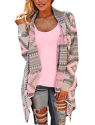 Preisvergleich Produktbild Jinglive Bekleidung_Damen Mäntel Damen Strickjacken Cardigan Langarmshirt Geometrische Irregular Loose Pullover Mantel Outwear Tops Strickmantel Strick Strickjacke Kimono