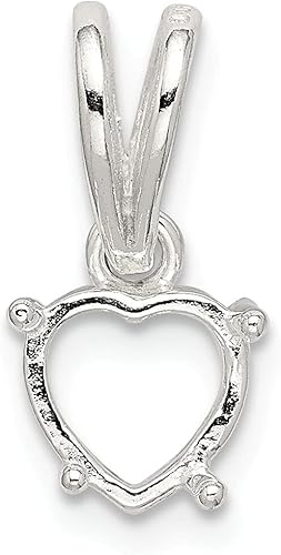 FindingKing Plata de ley 4 puntas con ajuste de corazón de 0.394 in, Plata esterlina, No es una piedra preciosa