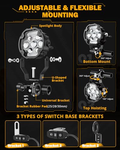 Auxbeam AX7 Series Motorcycle Driving Lights
