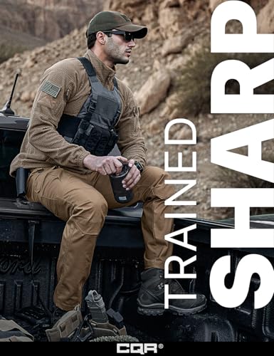 Image of CQR Men's Flex Stretch Tactical Pants, Water Resistant Ripstop Cargo Pants, Lightweight EDC Outdoor Work Hiking Pants