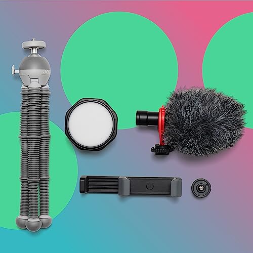 Image of JOBY Beamo Reel Creator Kit Flexible Tripod with GripTight 360 Phone Mount, Wavo Mobile and Beamo Reel for Smartphone Compact Mirrorless Cameras, LED Video Light Kit for Content Creators and Streaming