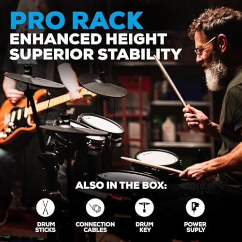 alesis nitro pro electric drum set with dual zone quiet mesh pads 500 authentic bfd sounds bluetooth drumeo usb midi double kick compatible