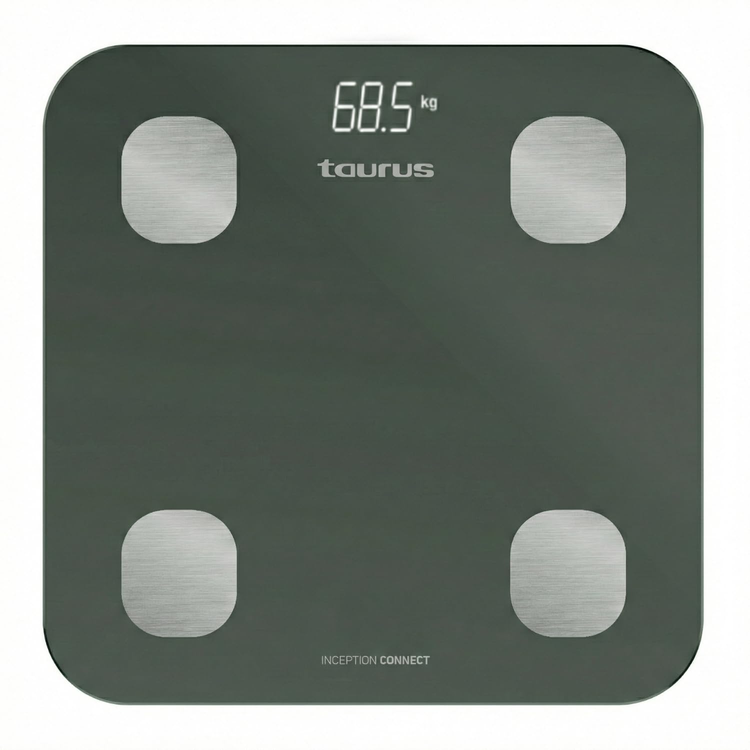Taurus Inception Connect - Bilancia pesapersone impedenziometrica, bluetooth, app Taurus Connect, misurazioni multiple:% grasso corporeo,% massa muscolare,% massa ossea, memoria 14 utenti