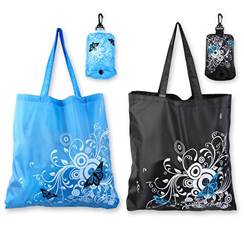 Sliverdew 2 pièces Sac à provisions réutilisable Sacs de courses pliable Sacs Grocery pour Extérieur Voyage sac à provisions écologique sac à provisions Cover