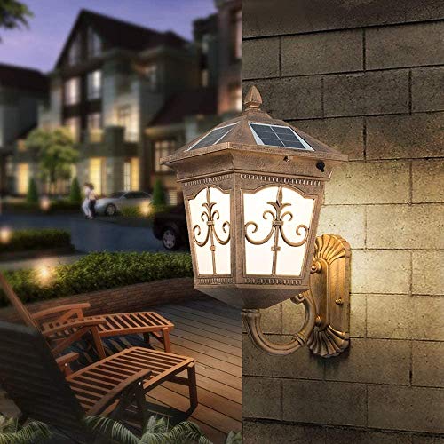 Lampe de jardin solaire étanche avec diffuseur en verre rétro