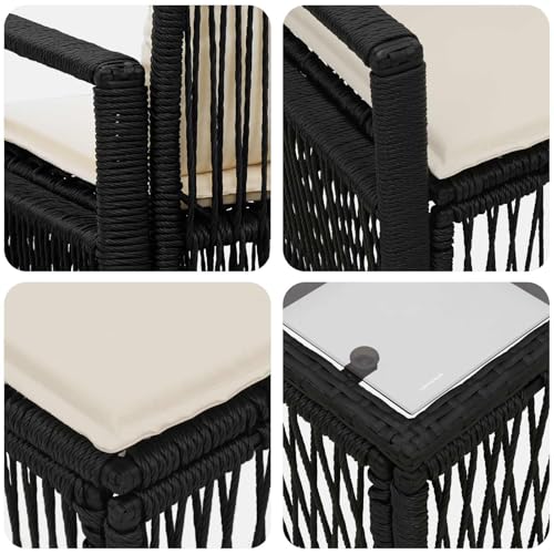 Ensemble canapé de jardin vidaXL résistant pour extérieur modulable - 5
