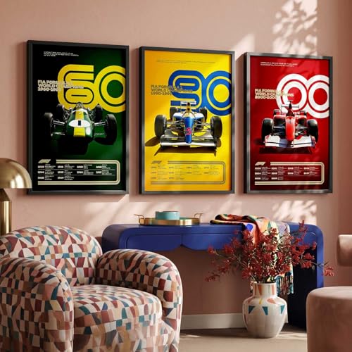 Image of kotart Big Sports Cars Framed Posters Gift Items for Boys Room Wall Decoration Bedroom Living Room Office Studio Decor | Car Poster Frame for Wall Decor Set Of 3 Size | Design 952 Black (14x20 Inch)