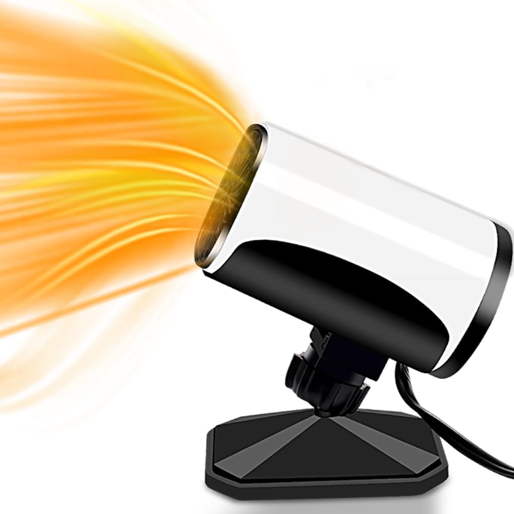 Fuska 12V 150W Dashboard Heater for Car, Portable Car Heater that Plugs into Cigarette Lighter, Windshield Defogger and Defroster for All Kinds of 12V Vehicle