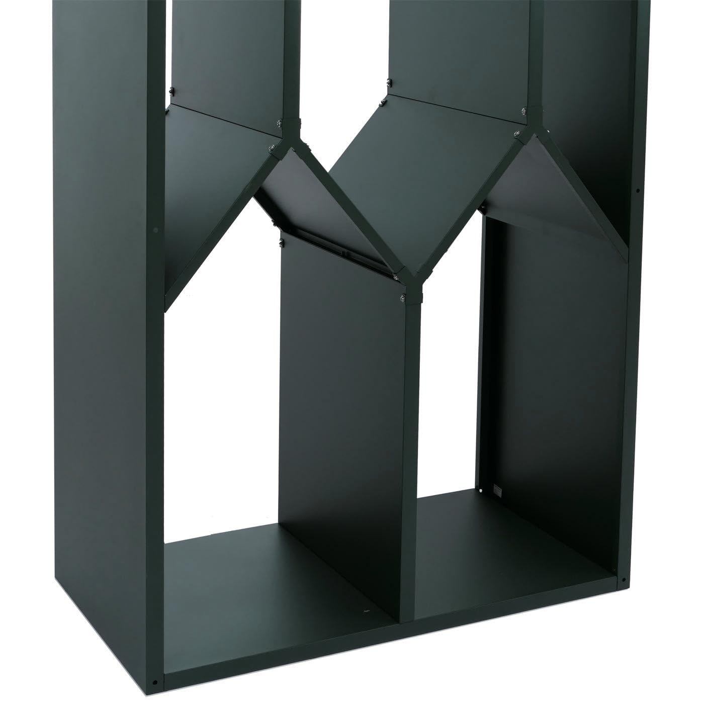 Legnaia HWC-P76, scaffale per legna da camino/da ardere deposito riparo outdoor esterno Metallo 160x95x50cm - verde