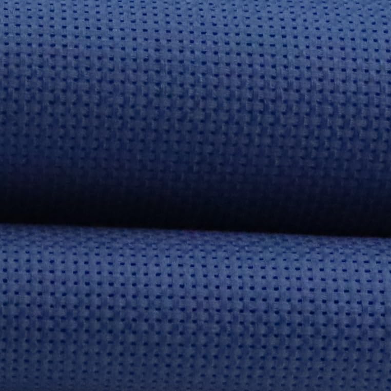Image of KCS 59 inch x 1 Yard (93cmx149cm) 11 Count Cotton Aida Cloth Cross Stitch Fabric (Jeans Blue)