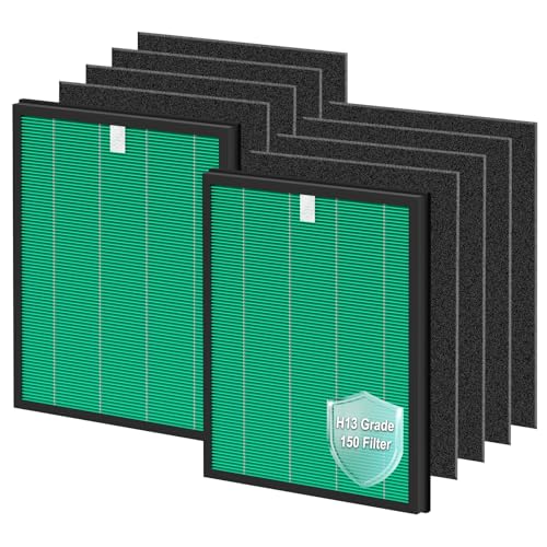 150 Filter Replacement for Coway Airmega 150 Air Puri-Fier, 2 Pack Green True HEPA & 8 Pack Active Carbon Filters, for AP-1019C-FP