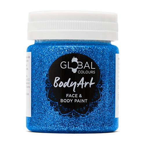 Global Colours Blue Glitter - BodyArt Gels - 45ml | Artist Paints