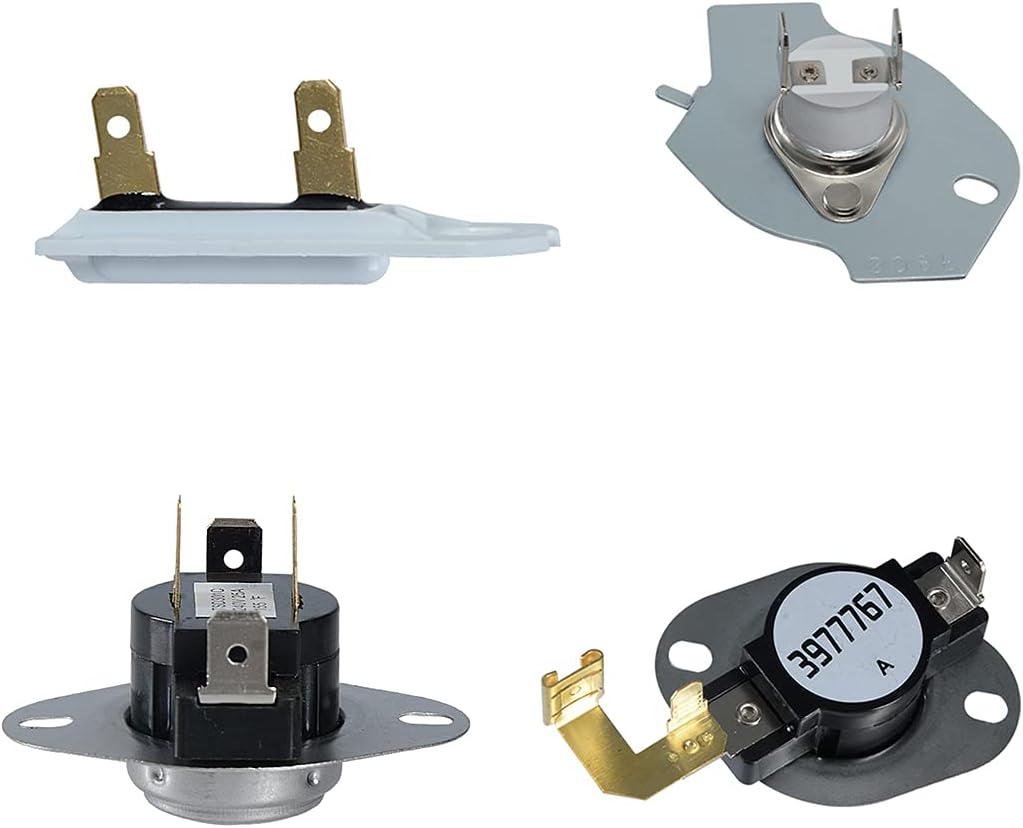 3387134 Dryer Cycling Thermostat 3977393 Cut-Off Switch 3392519 Dryer Thermal Fuse 3977767 High-limit Thermostat for Whirlpool Kenmore Maytag KitchenAid Dryer