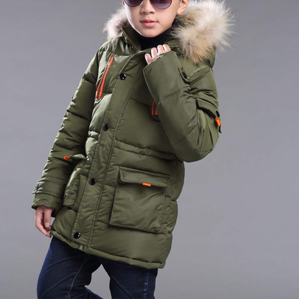 DAIHAN Giacca Cappuccio Cappotto Parka per Ragazzi Giacca Puffer Imbottito Giubbotto con Cappuccio