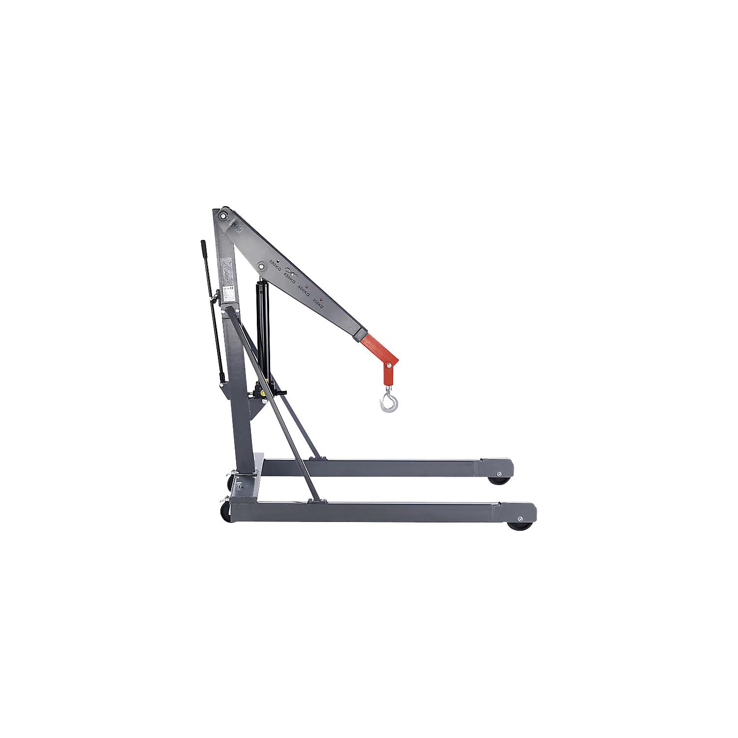eurokraft basic | Grúa de taller GREY | carga máx 500 kg | bastidor rodante paralelo | sistema.