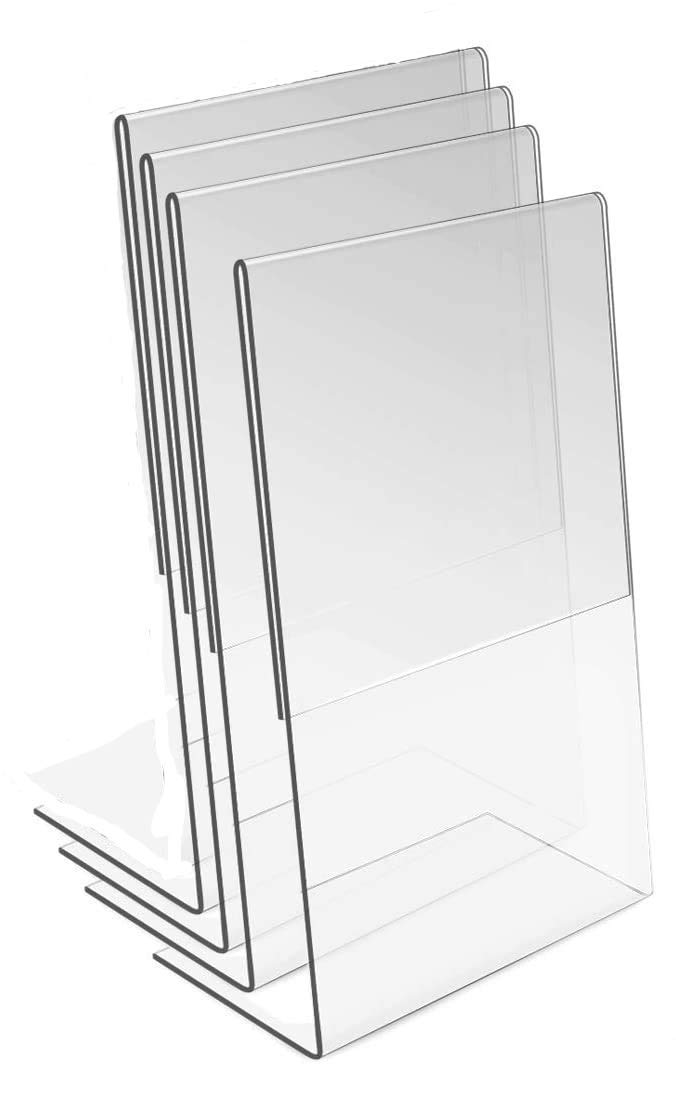 Buy Smart Eye 4 X 6 Inch (A6) x 50 PCS Clear Acrylic QR CODE Display Stand Paper Holder L Shape