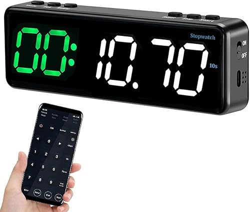 Temporizador de gimnasio, reloj de entrenamiento de intervalo para garaje en casa, 6.1 x 2 pulgadas, cronómetro Bluetooth Fitness Buzzer ajustable