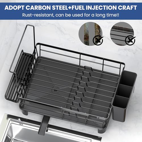 abnehmbarer Korb für Gabeln - Detailansicht von ViviDreamore Abtropfgestell 360° Schnäppchen – Dealfoxx.de