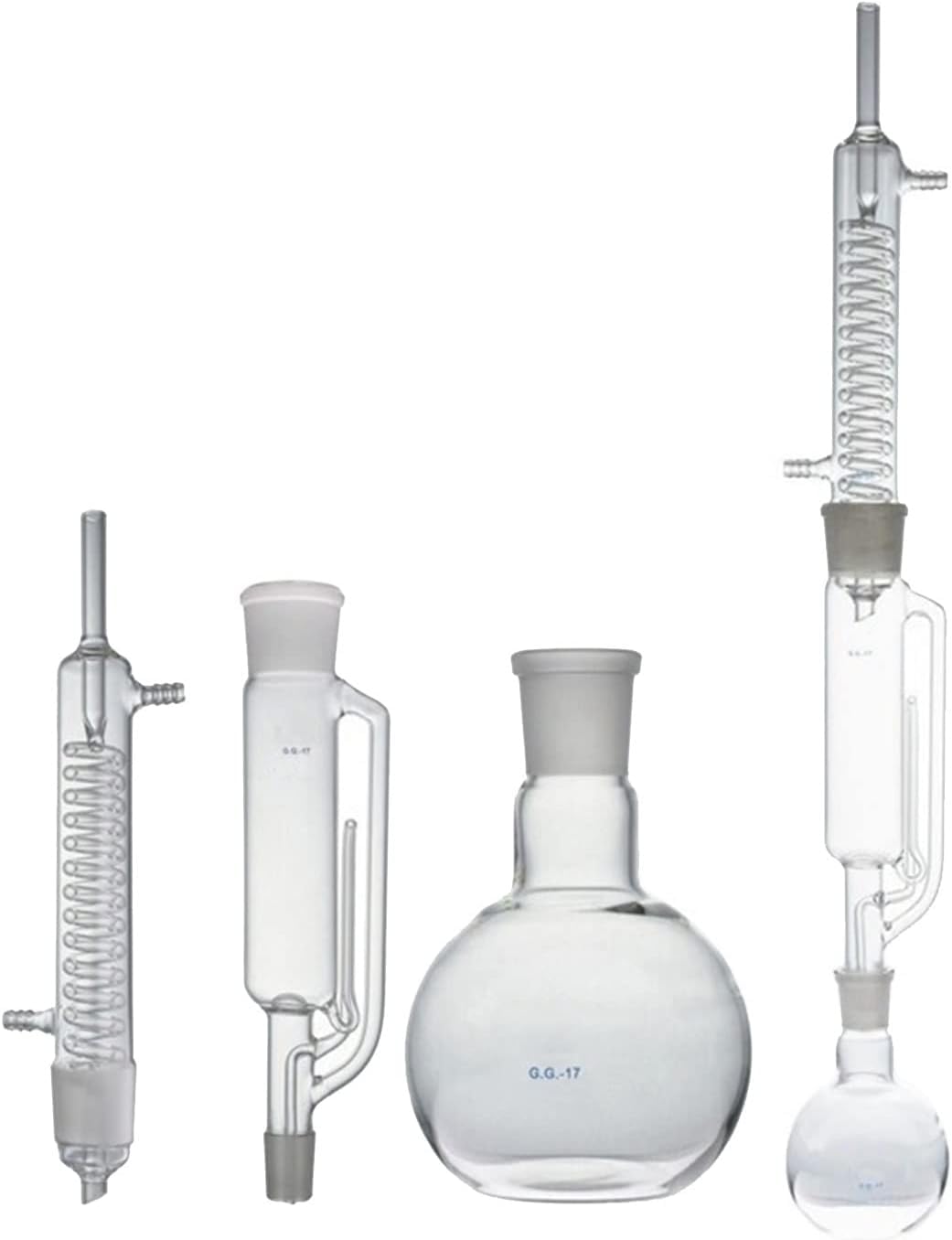 250-ml-Soxhlet-Extraktionsapparat-Set mit Graham-Kondensator, Soxlet-Extraktor und 250-ml-Flachkolben, anpassbarer Destillationsapparat aus Borosilikatglas 3.3