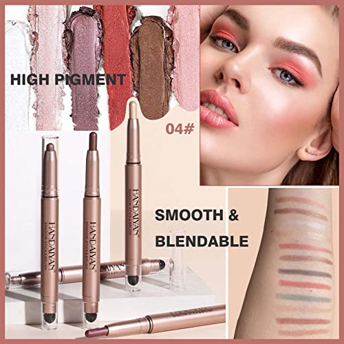 Red Matte Cream Eyeshadow Stick Makeup, Smooth Brightener Eyeshadow Pencil Crayon, Hypoallergenic Highlighter Eye Shadow Stick, High Pigment Long Lasting Waterproof Eye Shadow & Liners (04# Red Matte) #TOP3