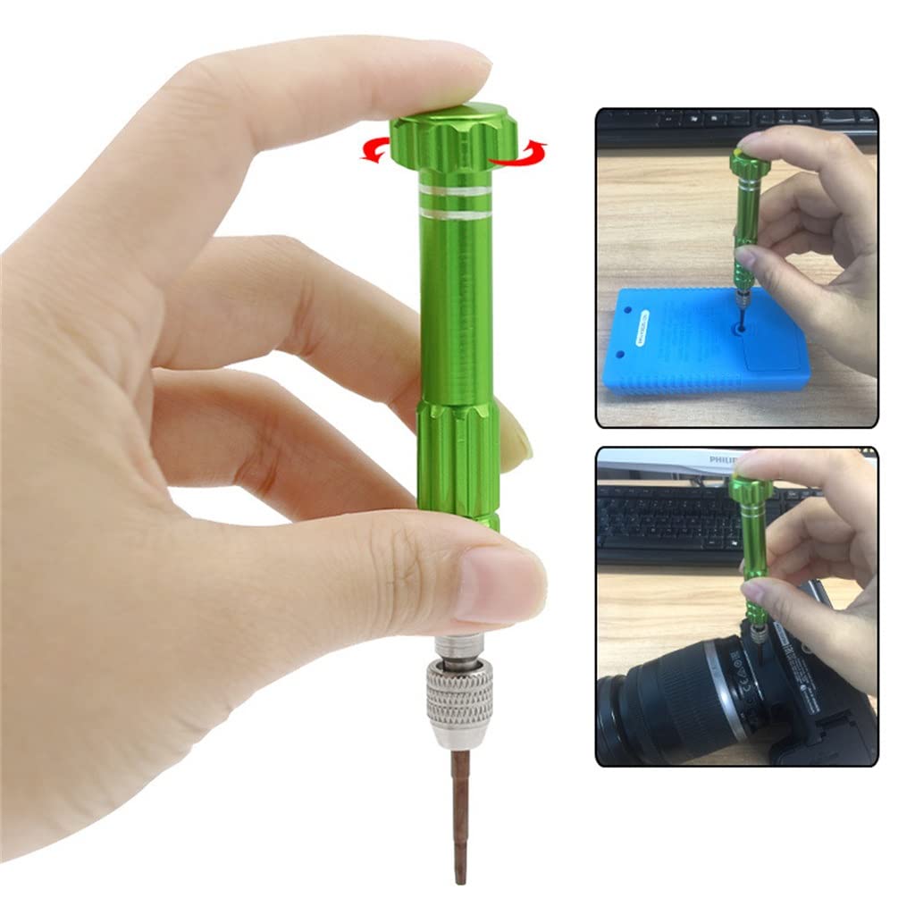 Reparación de Relojes Juego de Tornillos 5 en 1 Mini cámara portátil con Gafas ranuradas