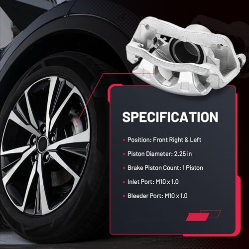 Image of BDFHYK 19-B2660 19-B2661 Front Disc Brake Caliper Assembly for Acura ILX 2013-2015, for Honda Accord 2003-2017 /CR-Z 2016 /Civic Fit 2013-2021, 1.5L 1.8L 2.0L 2.4L L4 3.0L V6 Gas /FHEV /BEV 2pcs