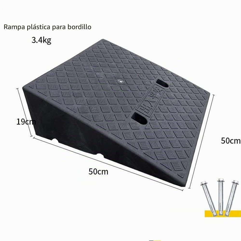 Rampas De Umbral Rampa De Entrada para Escalones 3-19cm Alto Rampas De Bordillo Portátiles Ligero Rampa para Silla De Ruedas Antideslizante Carga Alta