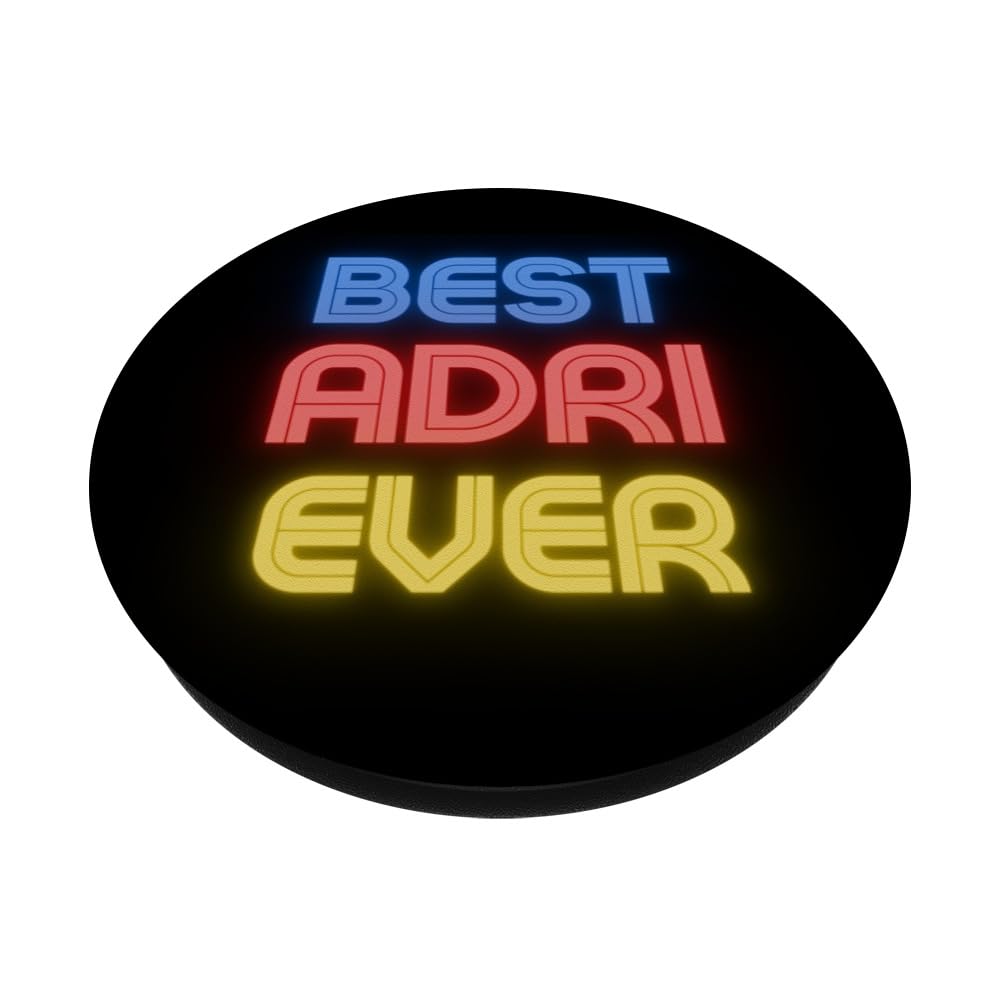 Best Adri Ever - Funny Adri Name Adri PopSockets Swappable PopGrip, Black - Image 2