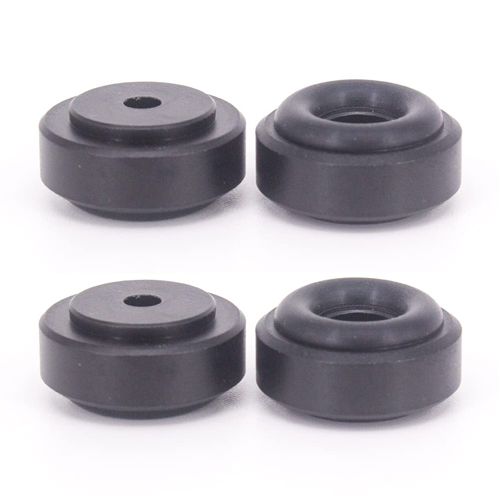 4PCS Amplifier Feet Shock Absorber 20x8mm Black Silver Gold Speaker turntable Feet Spike Rubber Ring Amplifier Feet Aluminum (Black)
