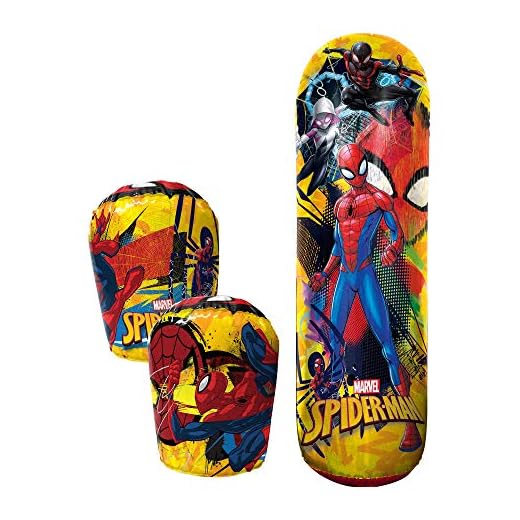 Hedstrom Spider-Man Bop Combo Inflatable Punching Bags and Gloves, 36", Red