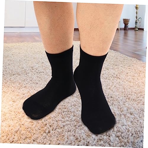 5pairs Solid Socks Breathable Medium Tube Socks for Daily Wear Running and Hiking Comfortable Mesh Design for Spring and Black3