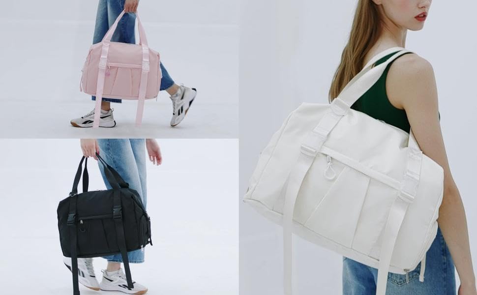 Gym Bag with Yoga Mat Holders, Carry On for Pilates Women & Men with Laptop & Shoe Compartment Large Duffle Travel Weekender Tote with Key Ring Clip Personal Item Workout, Easy to Clean - Green2