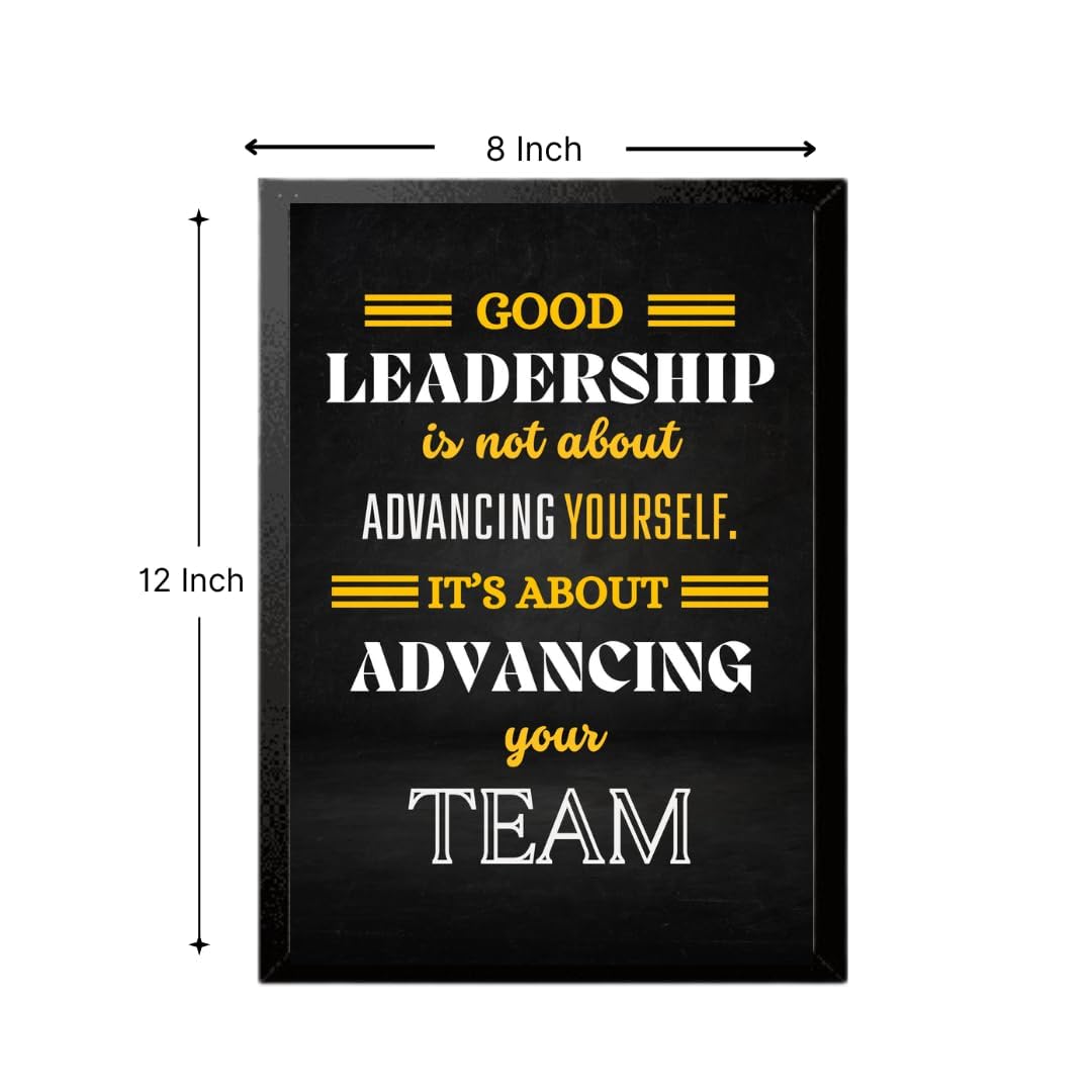 Creative Bande Good Leadership Motivational Wall Frame for Office – Advancing Your Team Quote | 8x12 inch Motivational Photo Frame for Wall | Premium Decor for Workspace, Home & Living Room 1