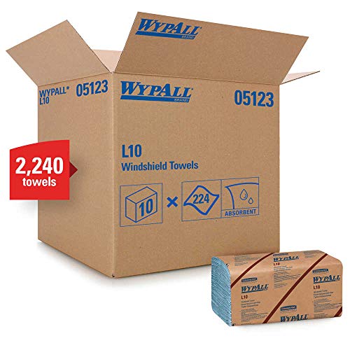 WYPALL 05123 L10 Banded Windshield Towels, 1-ply Paper, Blue, 9.1 x 10.25 in. (224 Towels/Pack, 10 Packs/case) image 4