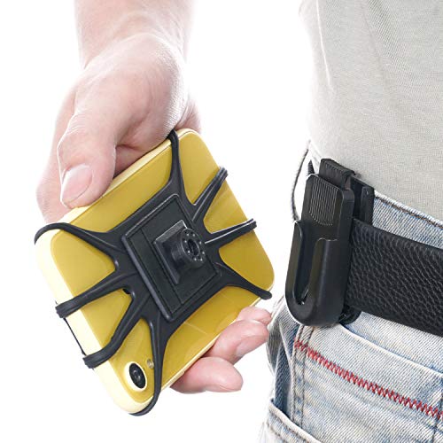 SUNHOME Soporte universal para cinturón de teléfono con red de sujeción de silicona para iPhone 12 11 Pro Max, Galaxy, 4.5-6.5 pulgadas...