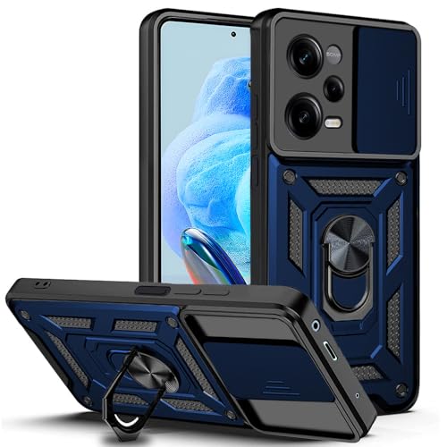 Image of AESTMO Tough Armor Redmi Note 12 Pro 5G / Poco X5 Pro 5G Bumper Back Case Cover | Sliding Camera Shield Cover | 360 Degree Protection Back Case Cover for Redmi Note 12 Pro 5G / Poco X5 Pro 5G (Blue)