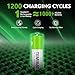 TEMIBATT Rechargeable AA Batteries Lithium 4 Pack with Charger,1.5 V 1500mAh(2600mWh) Double A Battery for Blink Outdoor Camera