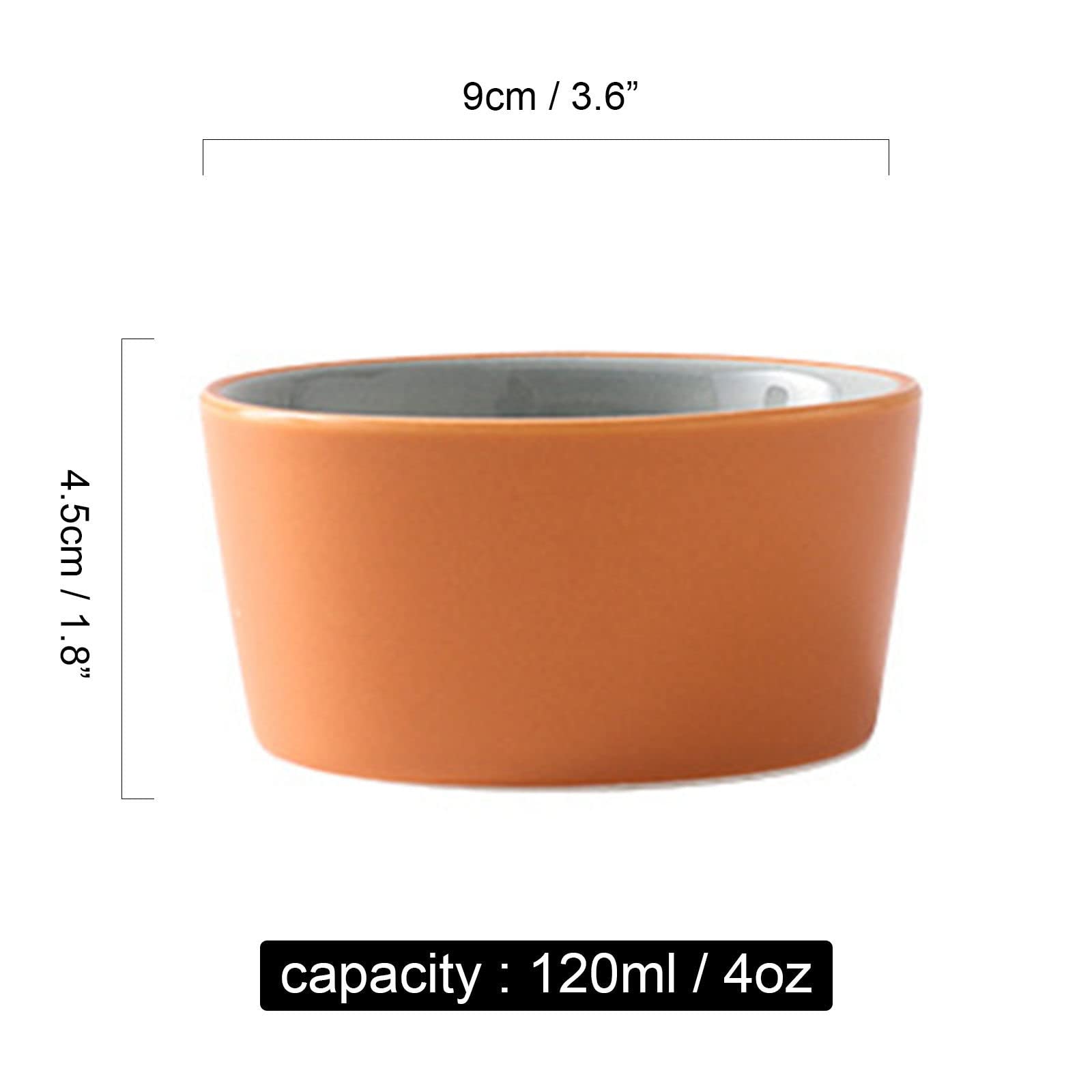 Bol à soupe, bol à riz, bol à déjeuner, ensemble de ramequins, 120 ml, ramequins à crème brûlée, plats à soufflé allant au four, ramequins à soufflé, ramequins for friteuse à air-vert-lot de 8 ( Color