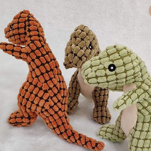 Brinquedo Macio para Mastigar para Cachorros, Durável, Resistente à Mordida, Pelúcia de Dinossauro F