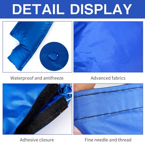 DAZZTIME Wasserzähler-Isolierabdeckung, Isolierte Abdeckung für Wasserzähler, Wasseruhr Frostsicher Abdeckung, Beidseitig Wasserdicht, Rückflussverhinderer für den Außenbereich, Größe 53x20cm, Blau