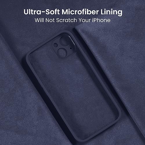 Image of FireNova Designed for iPhone 15 Case, Silicone Upgraded [Camera Protection] Phone Case, Soft Anti-Scratch Microfiber Lining Inside, 6.1 inch, Navy Blue
