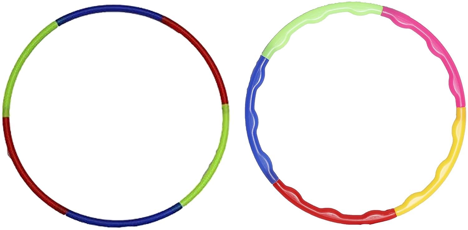 JAXTON Hula Hoop Ring Slim, Lightweight Fitness Hoop for Core Strength, Fun Workouts, Home Exercise, Easy to Use for All Ages, (6 Pieces) (Multicolor, Hoop Ring Slim + Hoop Ring Super Baby Nano)-image-37