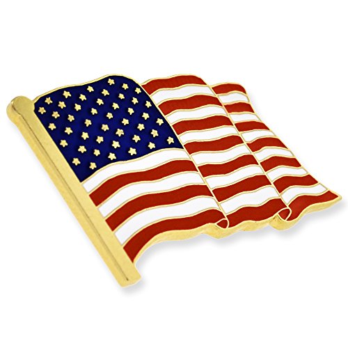 PinMart's 2 Pack Made in the USA American Flag Enamel Lapel Pins2