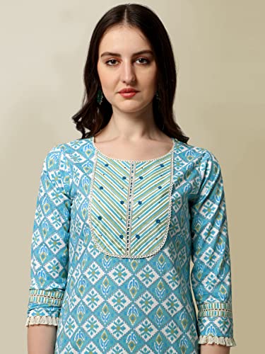 Image of MIRCHI FASHION Pure Cotton Floral Printed Kurta Set with Dupatta | 3 Piece Straight Fit Kurta Pant Set | Ethnic Office Wear Salwar Suit for Women